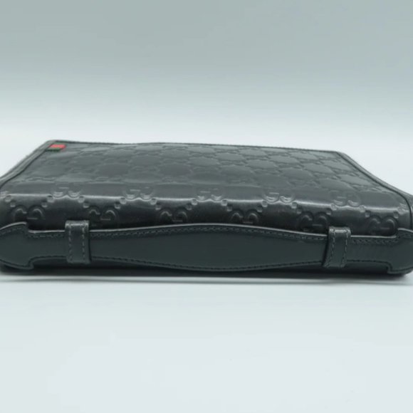 100% Authentic Gucci GG Black Leather Clutch Bag - Picture 4 of 12